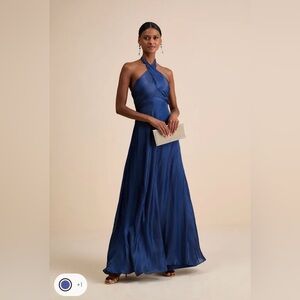 Lulu's Navy Halter Maxi Dress